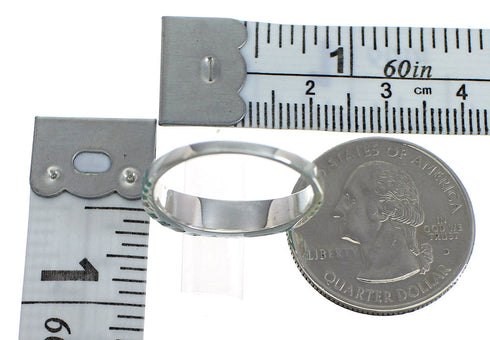 Sterling Silver Turquoise Opal Southwestern Ring Size 6-3/4 AX83098